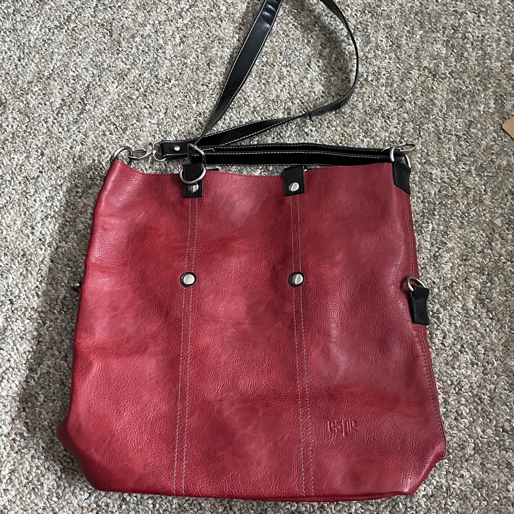 Vintage Espe Vegan Red Foldover Bag